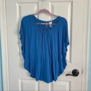 xhilaration blue batwing top